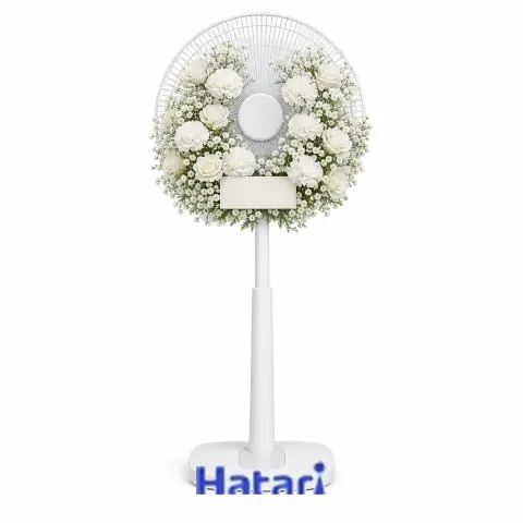พวงหรีดพัดลม Hatari 16 นิ้ว โทนขาว