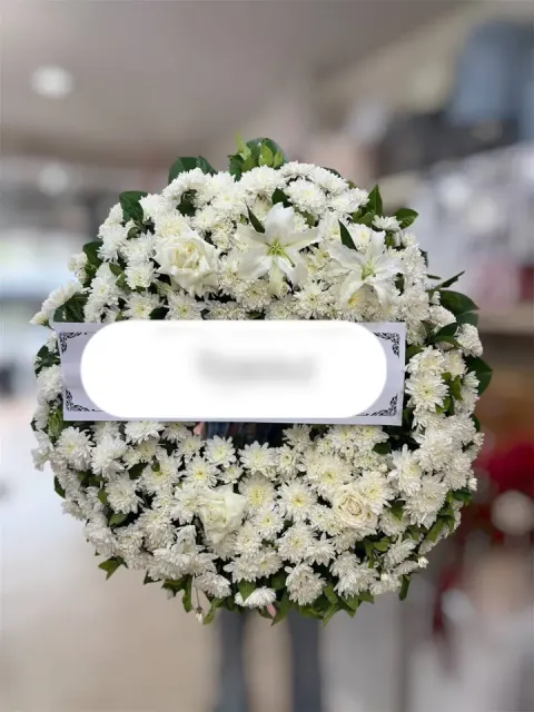 พวงหรีดลิลลี่ โทนขาวเขียว