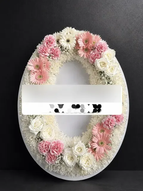 พวงหรีดกุหลาบ โทนขาวชมพู
