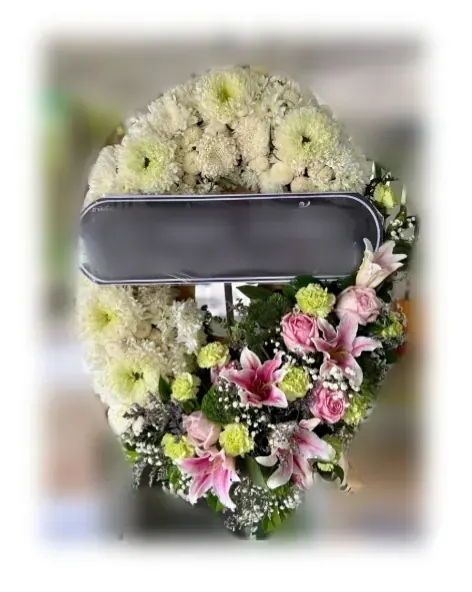 พวงหรีดลิลลี่ โทนขาวชมพู