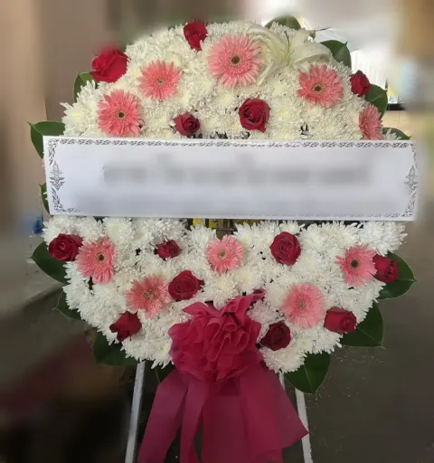 พวงหรีดลิลลี่ โทนชมพูขาวม่วง