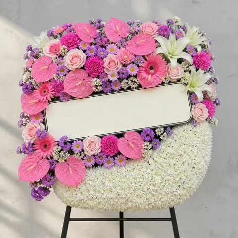 พวงหรีดชุด1043 โทนชมพู