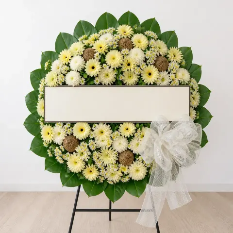 พวงหรีดชุด1171 โทนขาวล้วน
