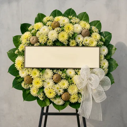 พวงหรีดชุด1190 โทนขาวล้วน