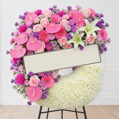พวงหรีดชุด1269 โทนชมพู