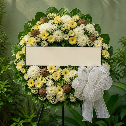 พวงหรีดชุด1285 โทนขาวล้วน