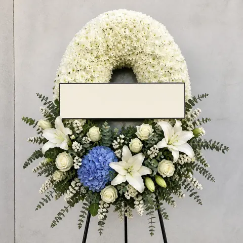 พวงหรีดชุด1351 โทนขาวล้วน