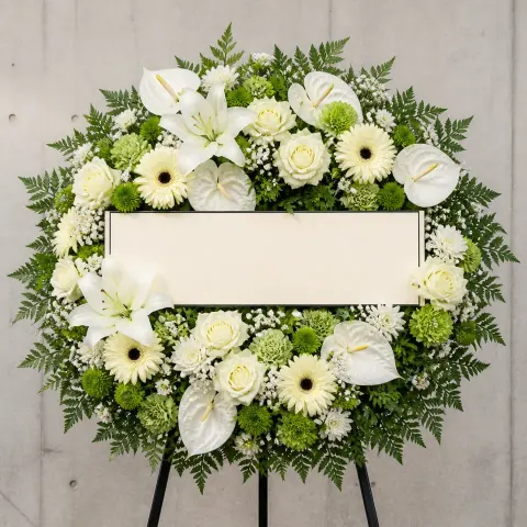พวงหรีดชุด1393 โทนขาวล้วน