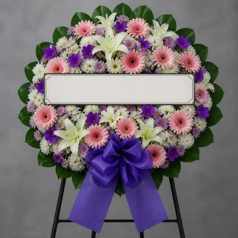 พวงหรีดชุด1457 โทนชมพู