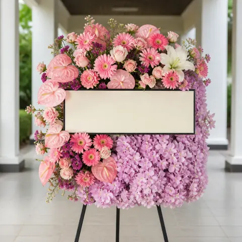 พวงหรีดชุด782 โทนชมพู